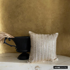 Argent Aura - Silver Linen Throw Pillow Cover