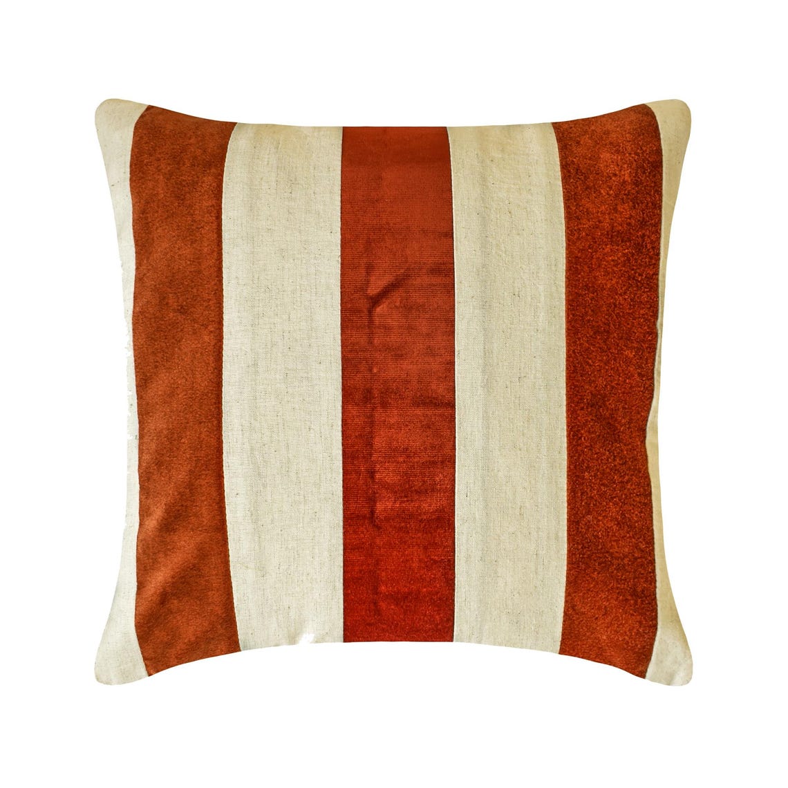 Velvet Band Orange Throw Pillow Cover