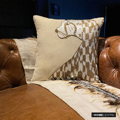 Leopard Purr - Natural Beige Linen Decorative Euro Sham