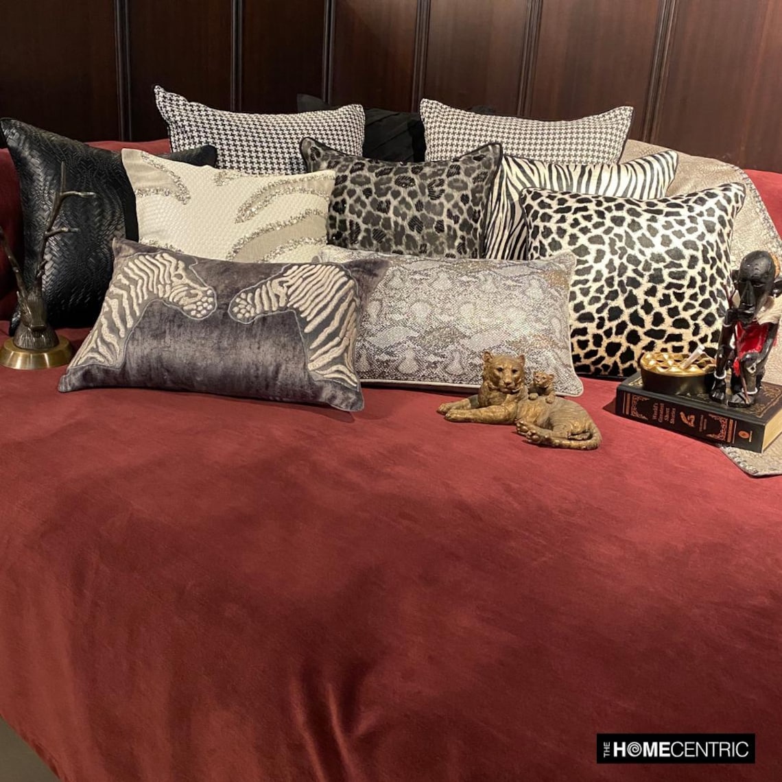Zebra Crossing - Black N White Velvet Decorative Euro Sham