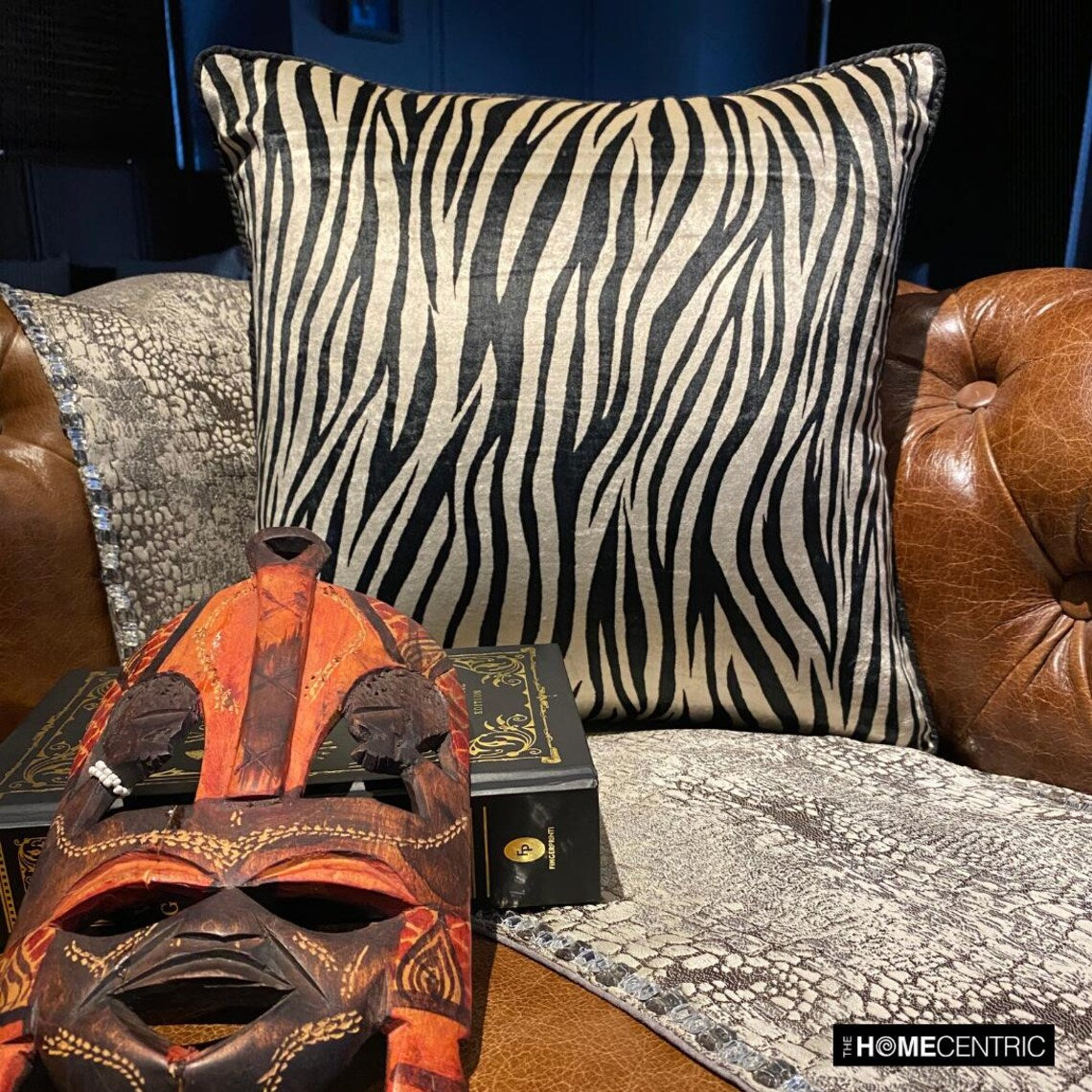 Zebra Crossing - Black N White Velvet Throw Pillow Cover