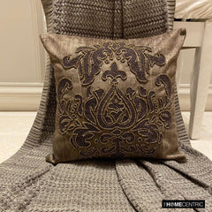 Aureate Brown Throw Pillow Cover