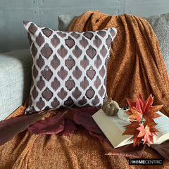 Forest Fables - Brown Jacquard Autumn Throw Pillow Cover