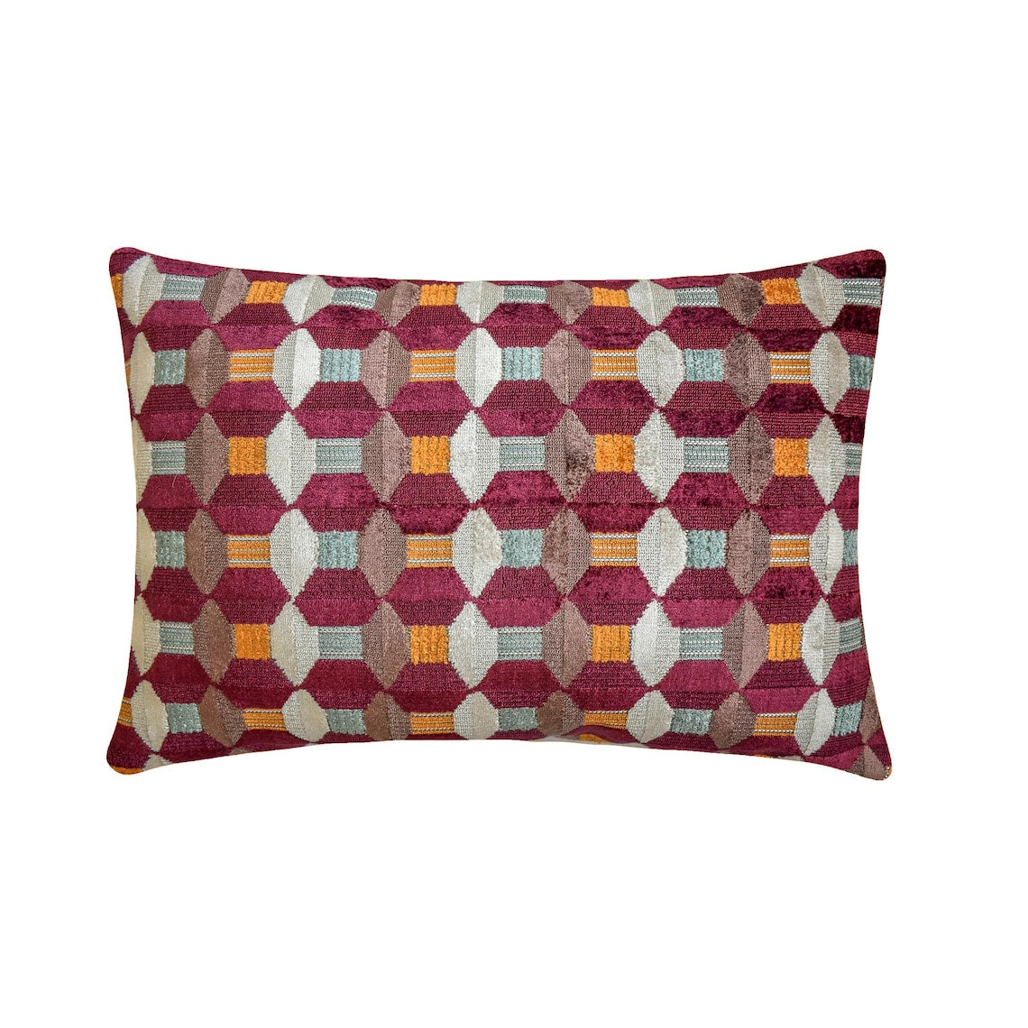 Burgundy Rhythms Lumbar Pillow Cover