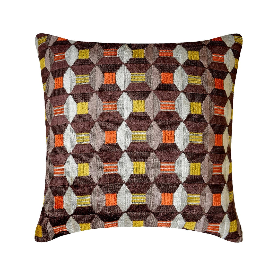 Orange Shapes Throw Pillow Cover