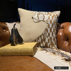 Leopard Purr - Natural Beige Linen Decorative Euro Sham