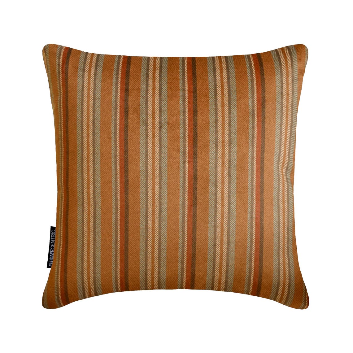 Stripe Flow Orange - Orange Velvet Stripes Throw Pillow Cover