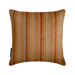 Stripe Flow Orange - Orange Velvet Stripes Throw Pillow Cover