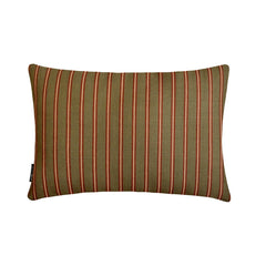 Parallel Stripes Green - Green Cotton Striped Oblong Lumbar Pillow Cover
