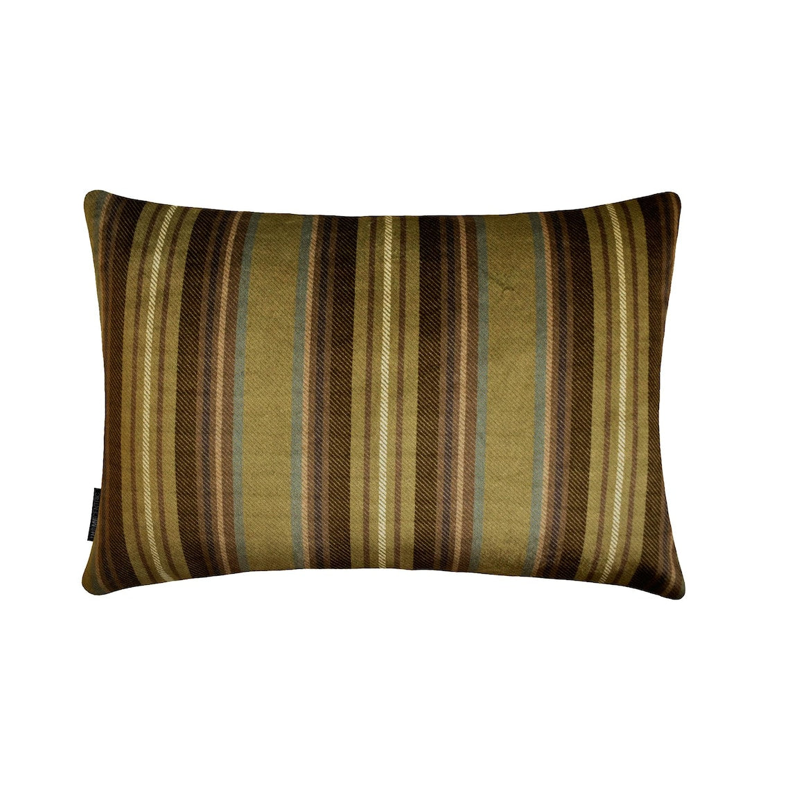 Linear Stripe Olive Lumbar Pillow Cover