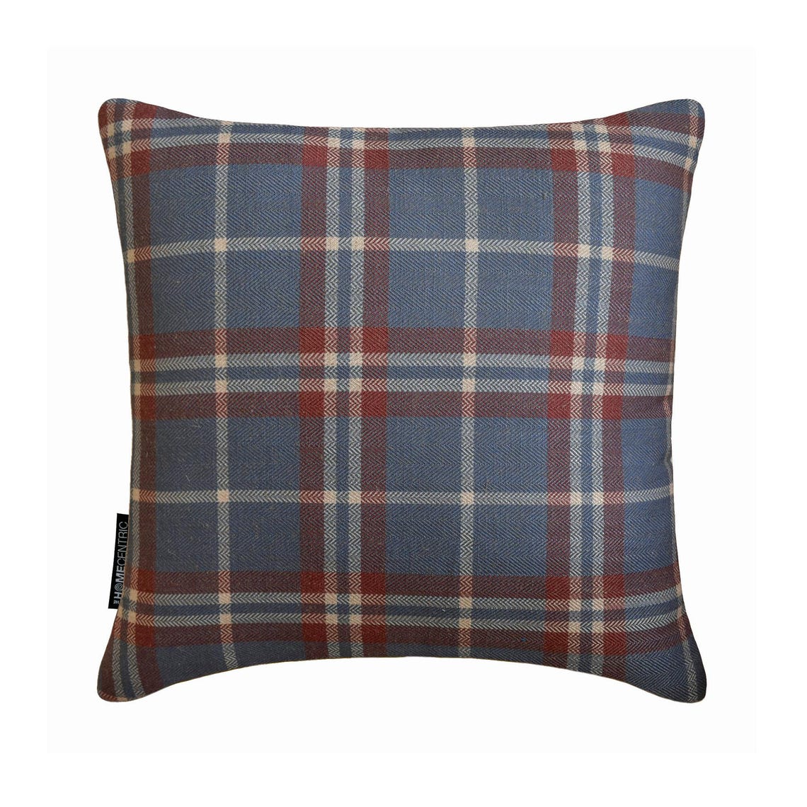 Plaidscape Blue - Blue Velvet Winter Plaid  Throw Pillow Cover