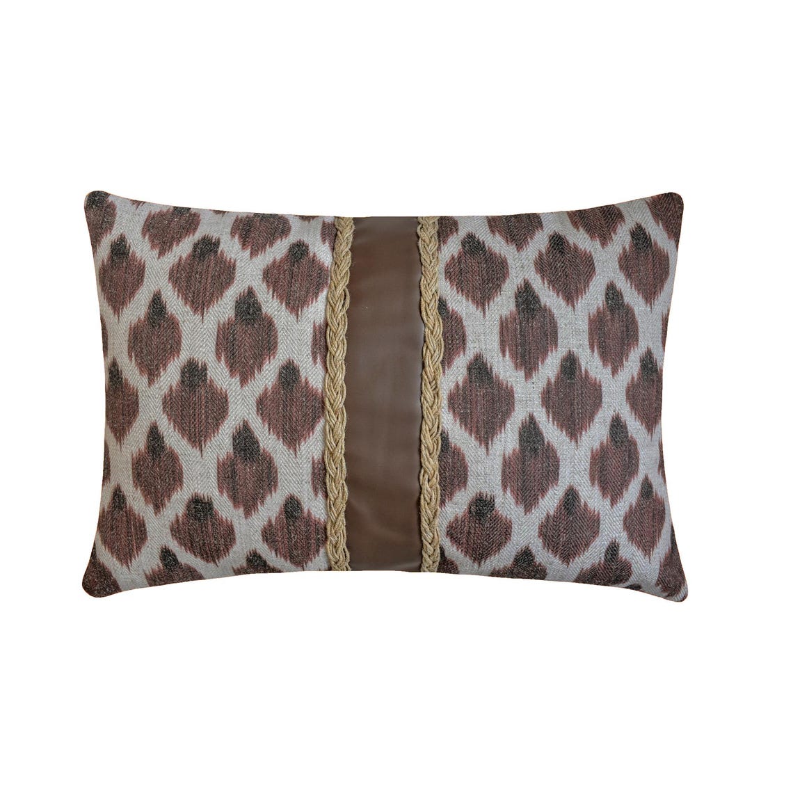 Woodland Comfort - Brown Jacquard Decorative Lumbar  Pillow Cover