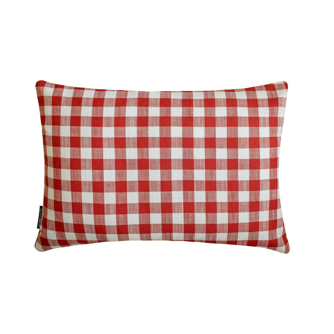 Grid Loom Red Lumbar Pillow Cover