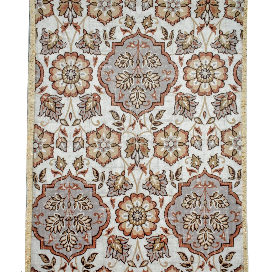 Cider Florals - Beige Velvet Decorative Table Runner
