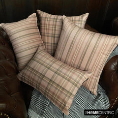 Linear Stripe Pink - Pink Velvet Christmas Stripe Oblong Lumbar Pillow Cover