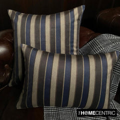 Linear Stripe Blue - Blue Velvet Christmas Striped Lumbar Pillow Cover