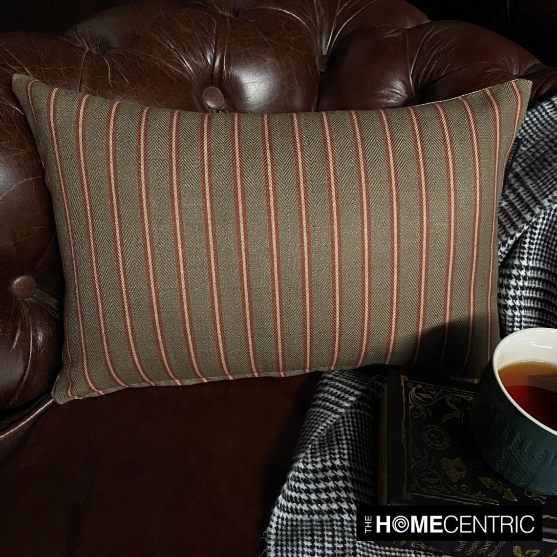 Parallel Stripes Green - Green Cotton Striped Oblong Lumbar Pillow Cover