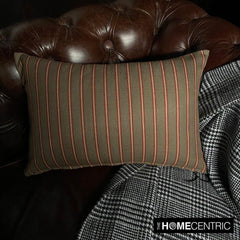 Parallel Stripes Green - Green Cotton Striped Oblong Lumbar Pillow Cover