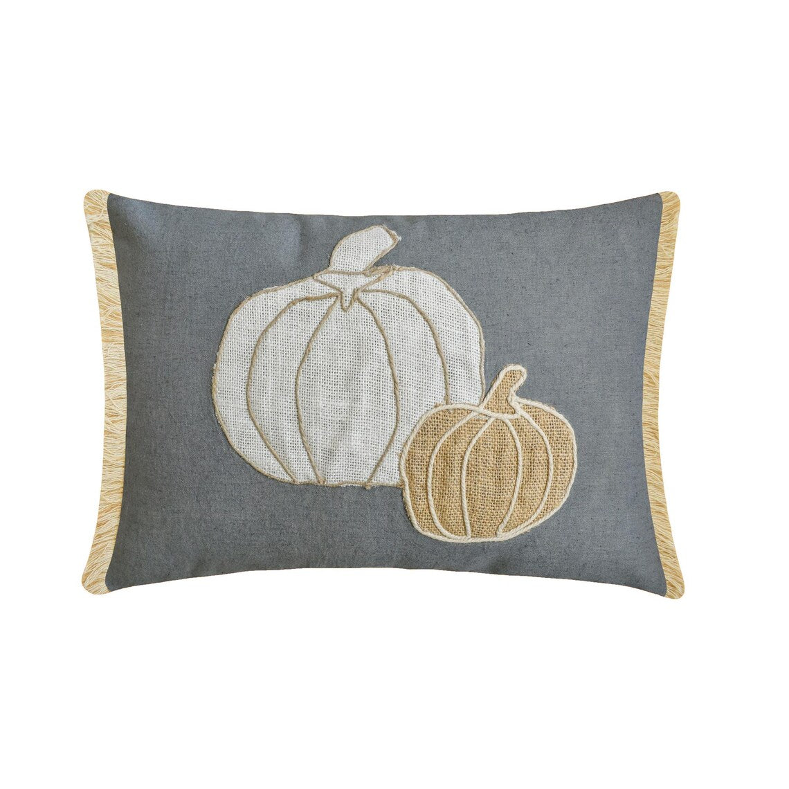 Pumpkin Burlap Lumbar Pillow Cover