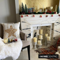 Gold Velvet Handmade Throw Pillow Cover - Xmas Star