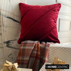 Red Merry - Red Velvet Decorative Throw  Pillow Cover