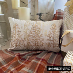 Gold Velvet Gold Decorative Lumbar Pillow Cover - Glitz Gold Tree