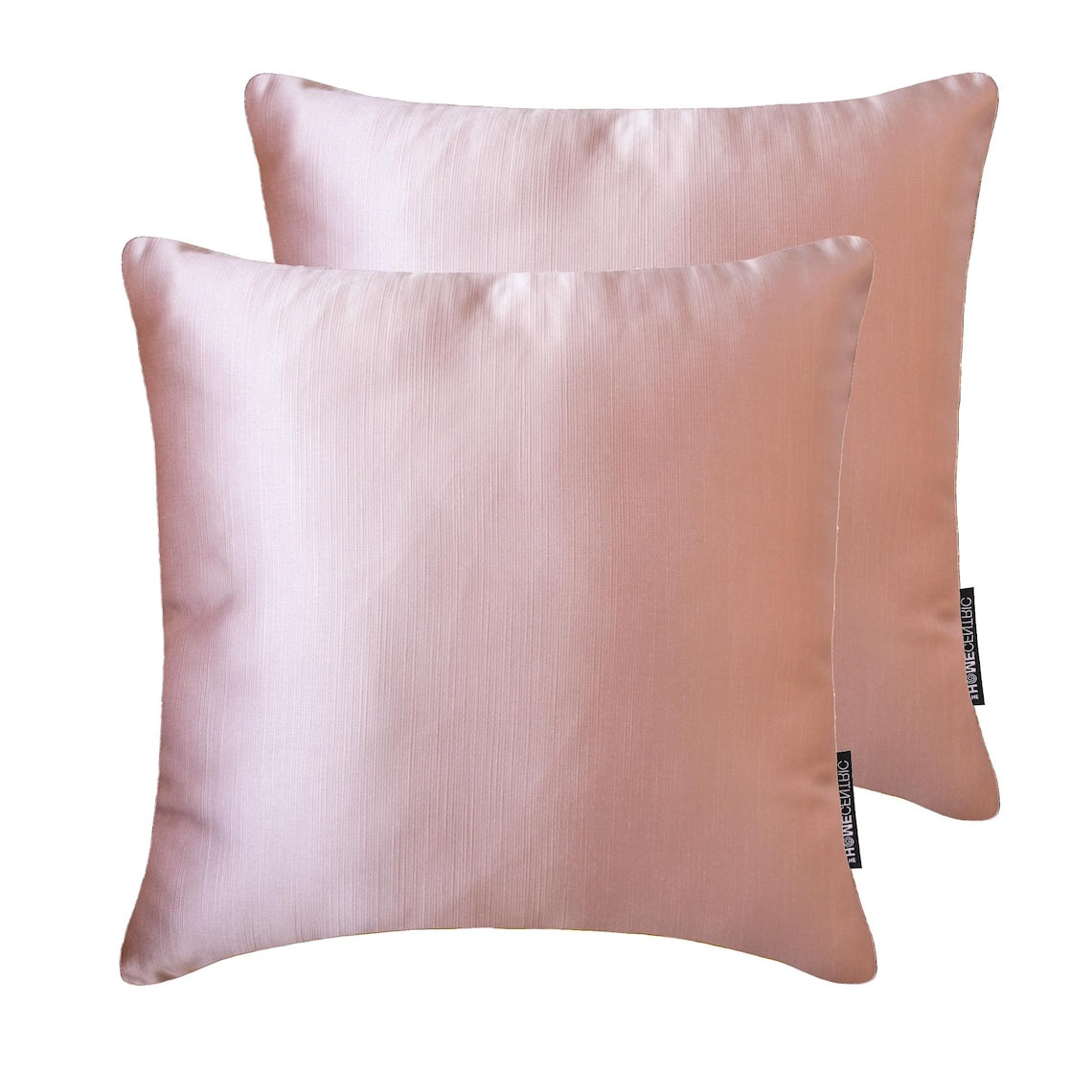 Light Pink Slub Satin Throw Pillow Cover