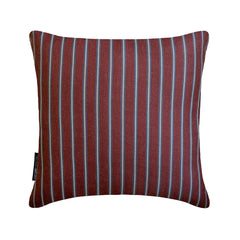 Linear Plush - Red Cotton Stripes Throw Pillow Cover