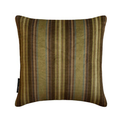 Stripe Flow Olive - Green Velvet Stripes Throw Pillow Cover