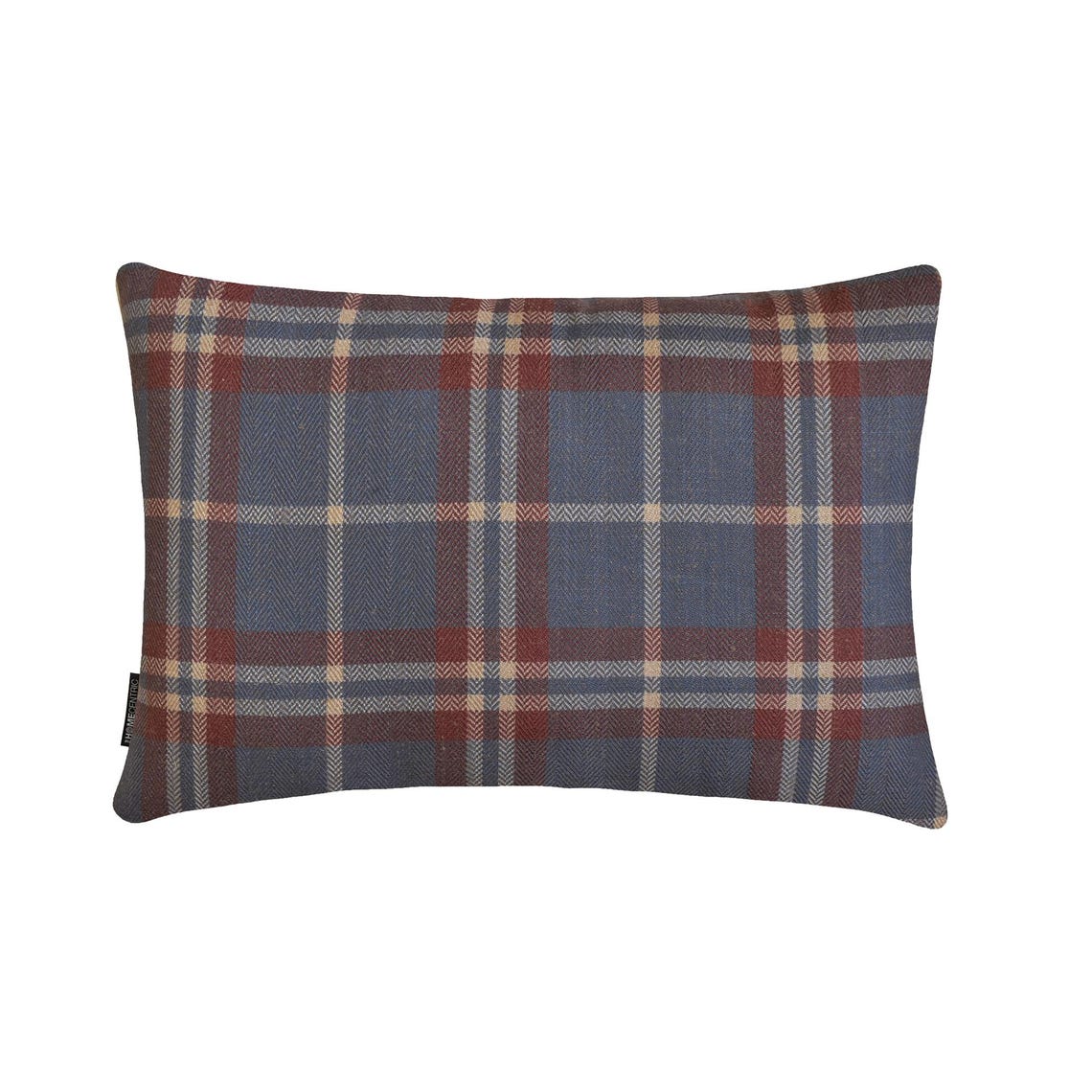Plaidflow Blue Lumbar Pillow Cover