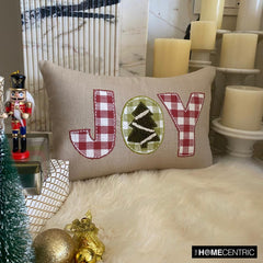 Beige Linen Decorative Lumbar Pillow Cover - Joy