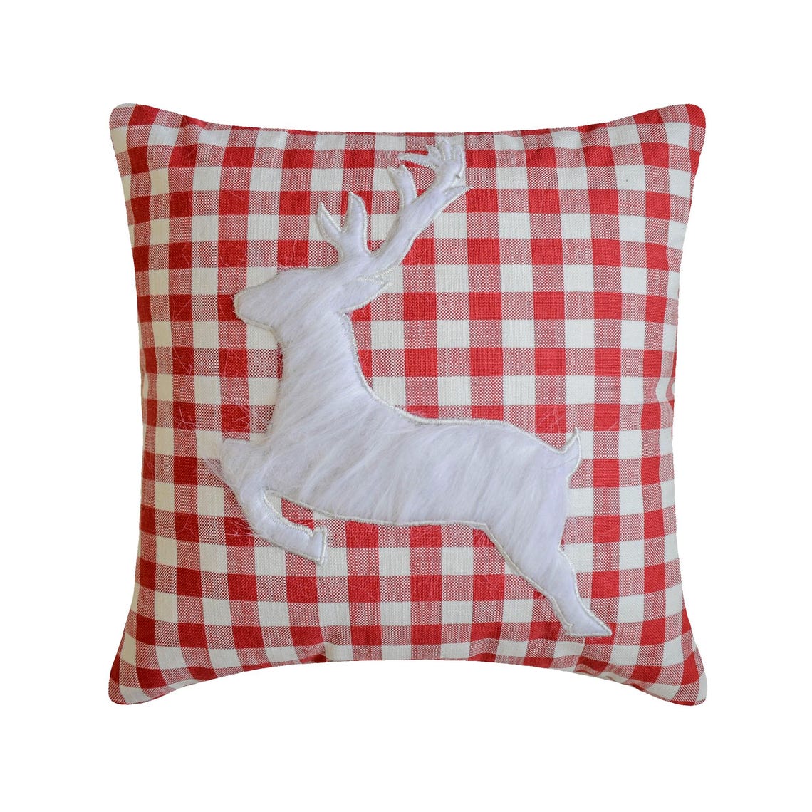 Furry Antlers Throw Pillow Cover