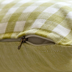 Holiday Grid - Green Cotton Decorative Lumbar Pillow Cover