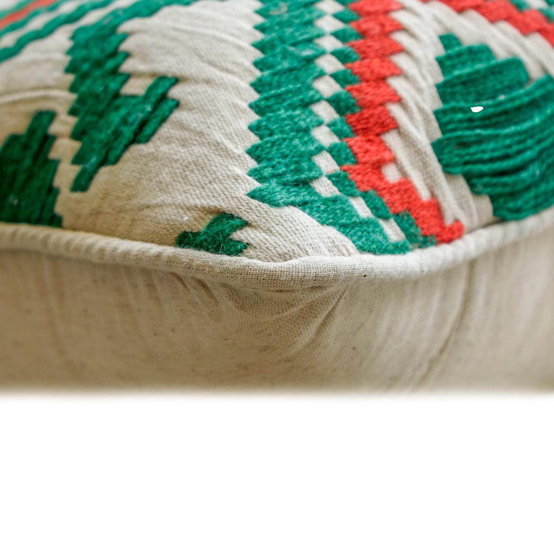 Moorish Noel - Red & Green Jacquard Decorative Throw Pillow Cover