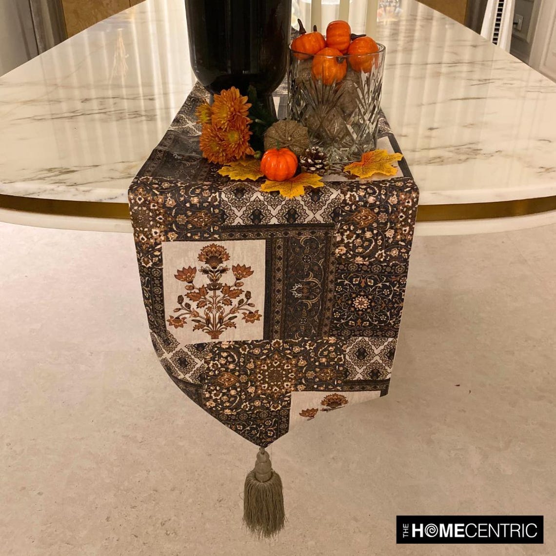 Niloufar - Brown Satin Decorative Table Runner