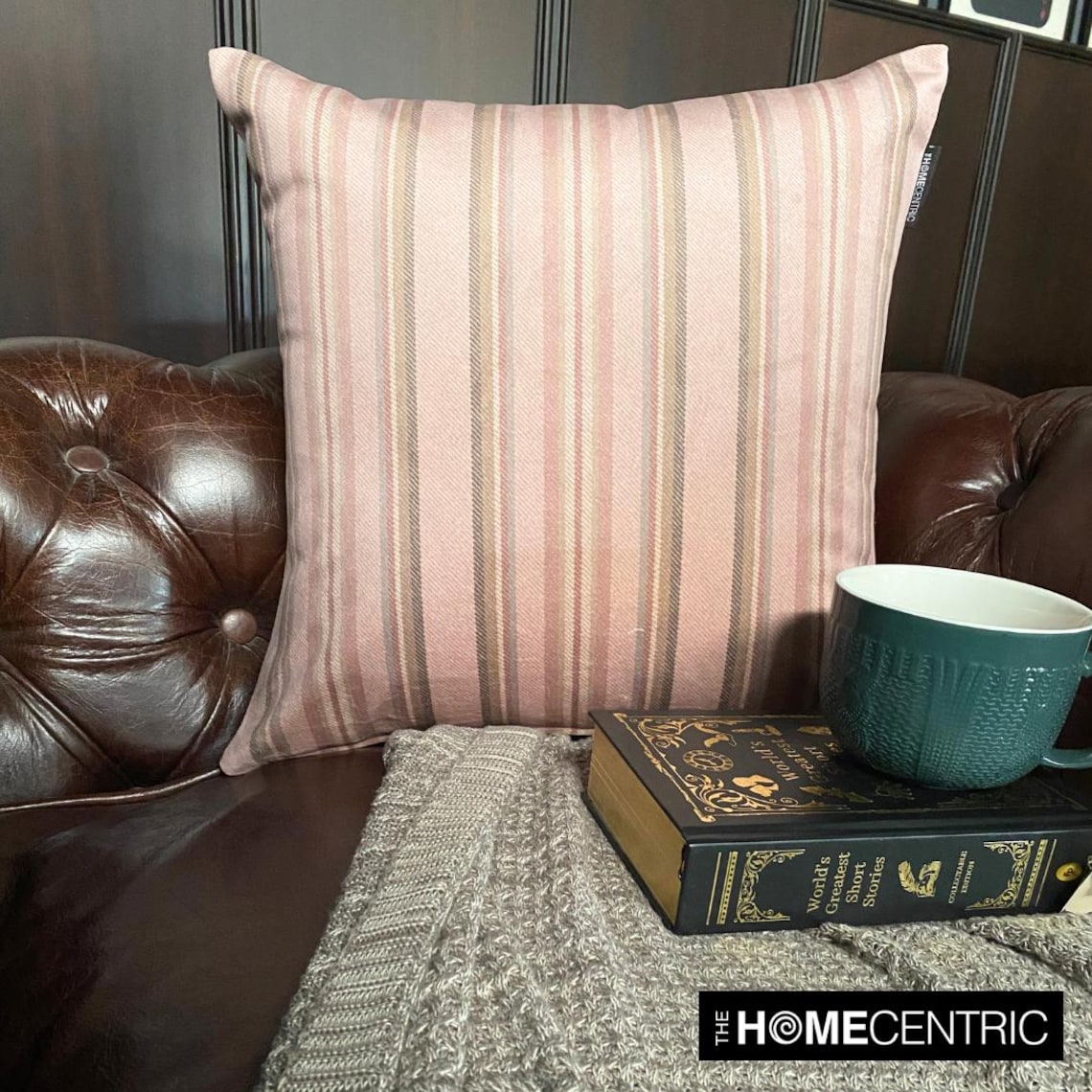 Stripe Flow Pink Throw Pillow Cover