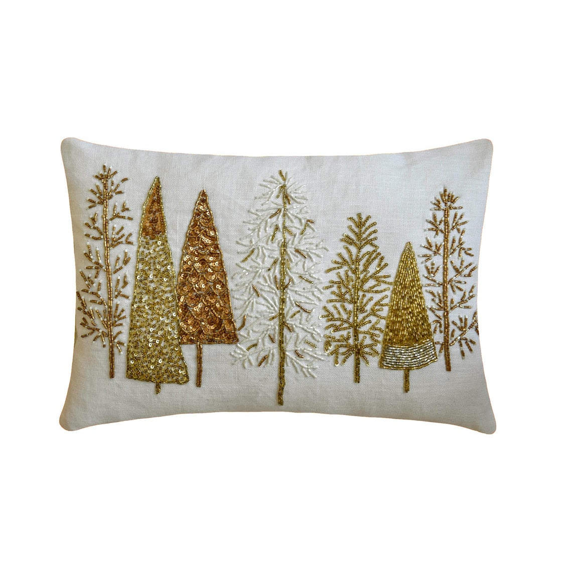 Gold Starry Fir Lumbar Pillow Cover