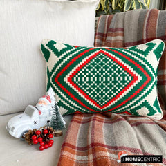 Casablanca Noel - Red & Green Jacquard Decorative Lumbar Pillow Cover