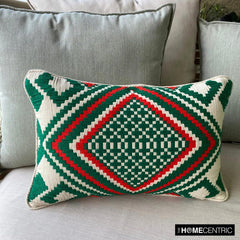 Casablanca Noel - Red & Green Jacquard Decorative Lumbar Pillow Cover