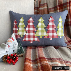 Gray Cotton Linen Decorative Lumbar Pillow Cover - Christmas Magic