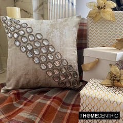 Crystalline Aura - Gold Velvet Foil Handmade Throw Pillow Cover