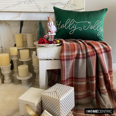 Green Silk Decorative Lumbar Pillow Cover - Holly Jolly