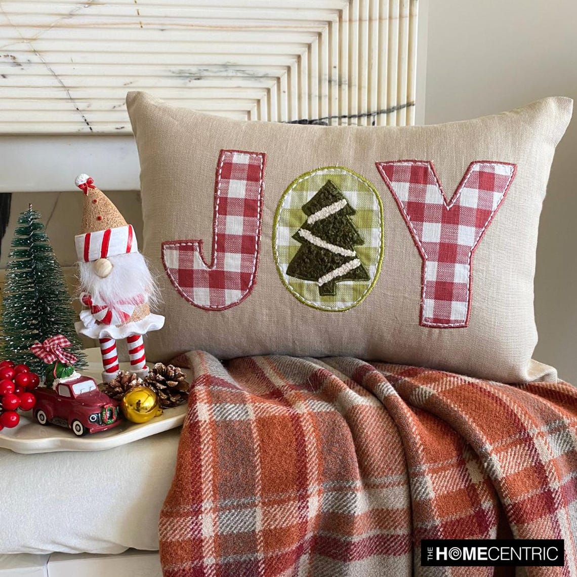 Beige Linen Decorative Lumbar Pillow Cover - Joy