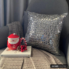 Shimmering Silver - Silver Silk Throw Pillow Cover