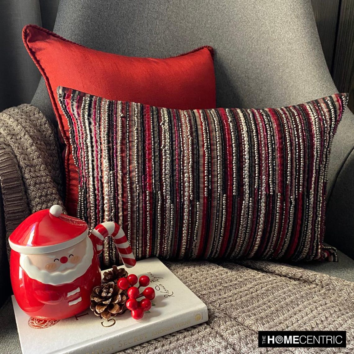 Scarlet Splendor - Red Silk Lumbar Pillow Cover