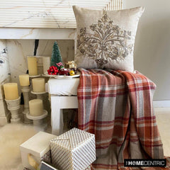 Gold Jacquard Decorative  Throw Pillow Cover - Deco Flake