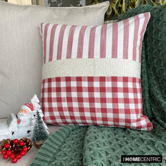 Red Cotton Decorative  Throw Pillow Cover - Jolly Santa