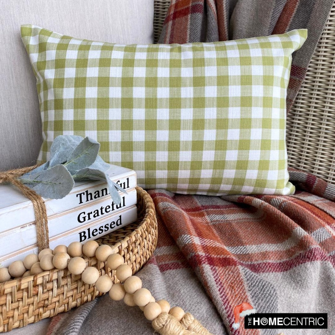 Grid Loom Verde - Green Cotton Decorative Lumbar Pillow Cover