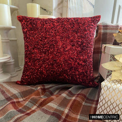 Red Glitterati - Red Silk Decorative Euro Sham