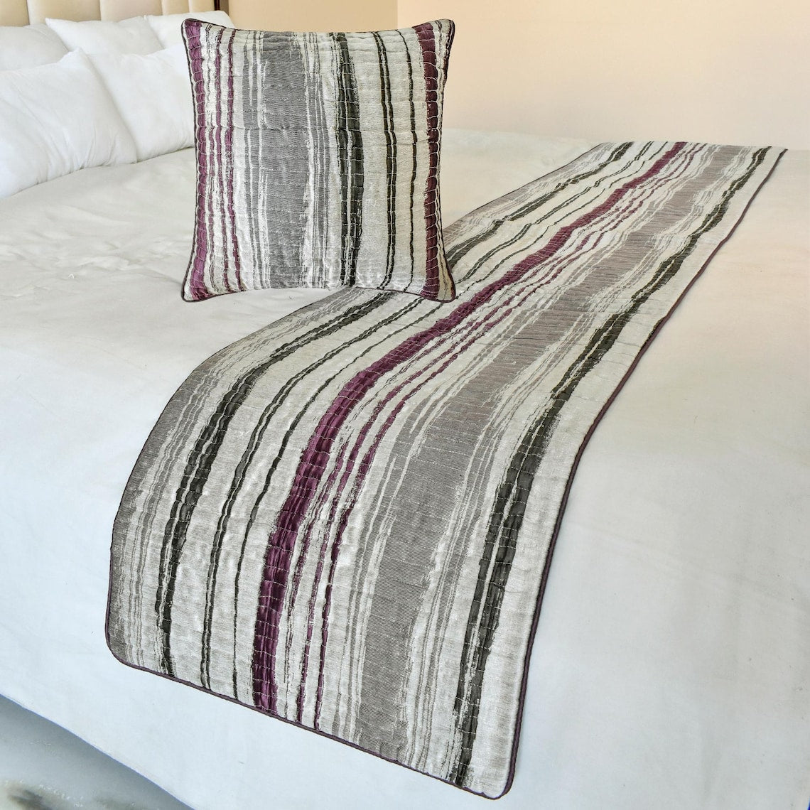 Berry Twist Decorative Bed Runner and Pillow Cover